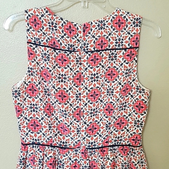 J. Crew Pink California Poppy Silk Medallion Dress Spring Retro 70s - Size 6 - Picture 6 of 12
